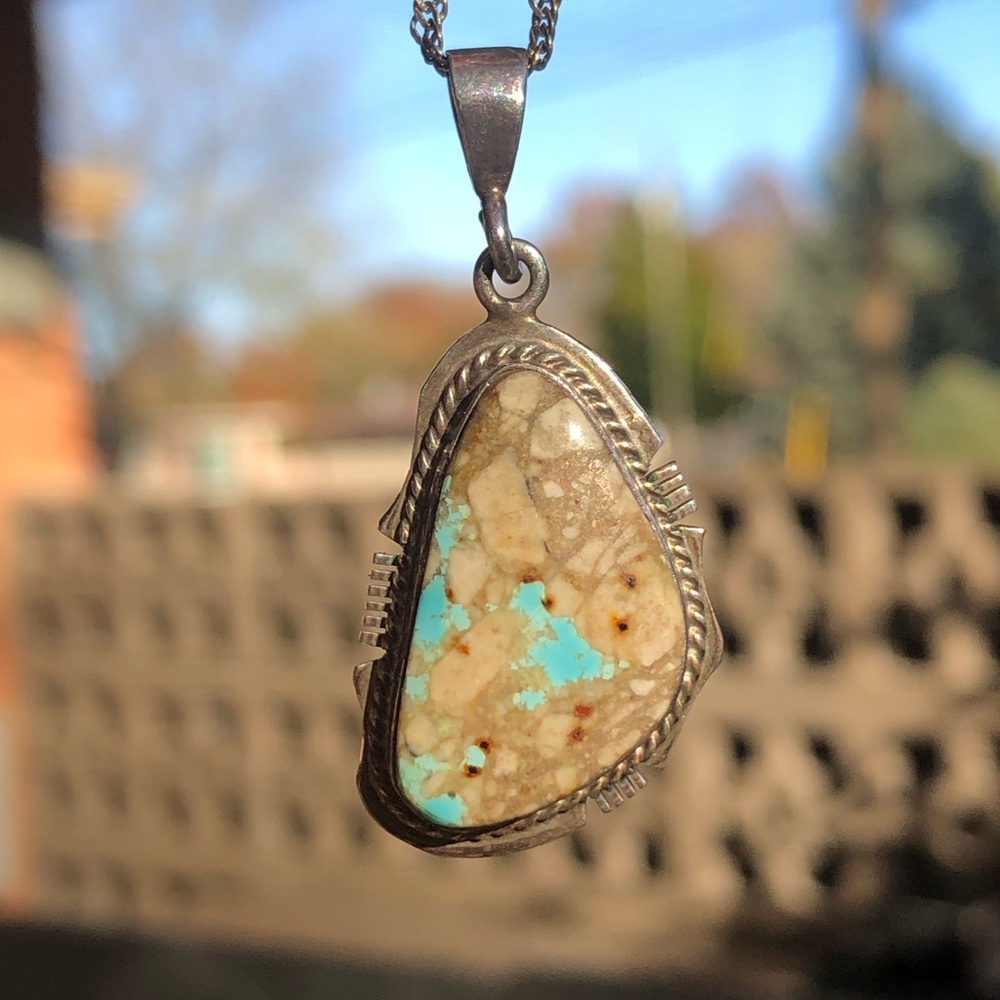 Vintage Kathy Yazzie Boulder Turquoise Necklace
